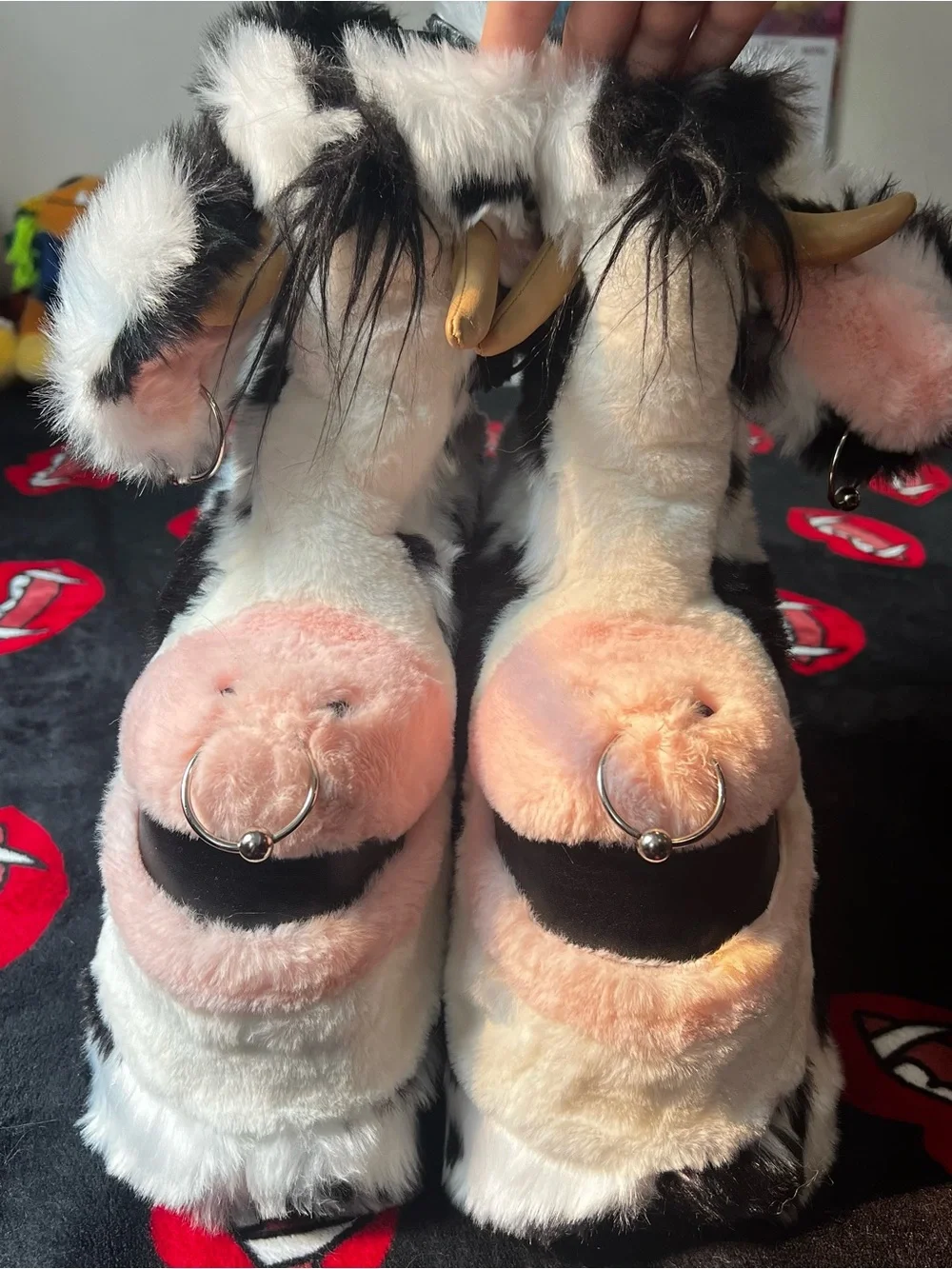 Delia’s by Dolls Kill - Total Wildlife Platform Booties - Black - Cow Platforms